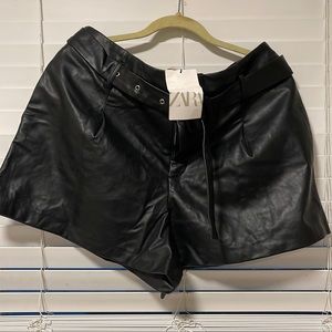 Zara faux leather shorts